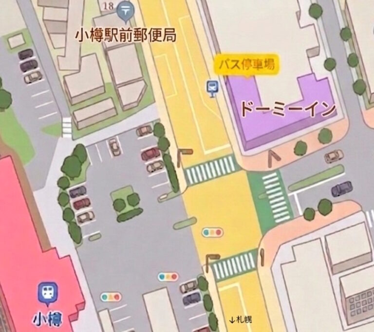 JR小樽駅周辺 バス停車場地図